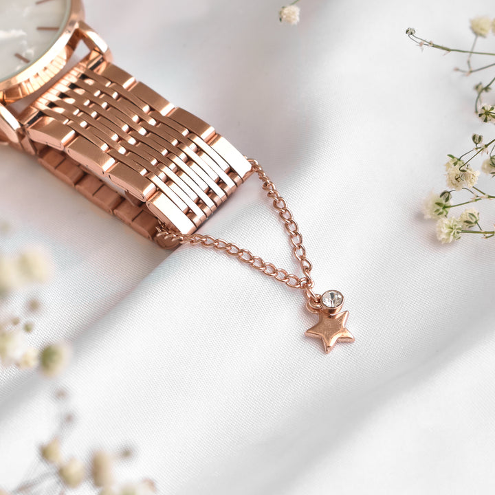 Starry Rhinestone Rosegold Watch Charm
