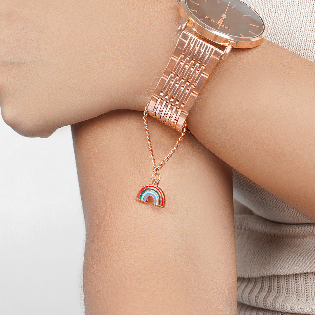 Rainbow Dreams Rosegold Watch Charm