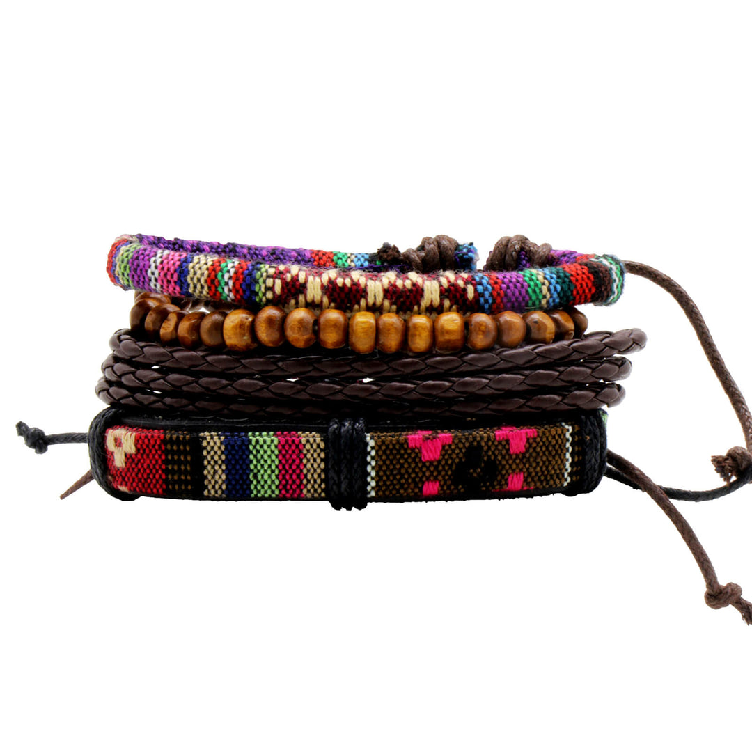 Retro Multi color Set of 4 Men's Bracelet