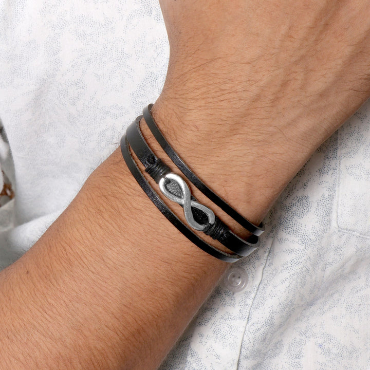 Asher Infinity Multi-Strand Black Men's Bracelet