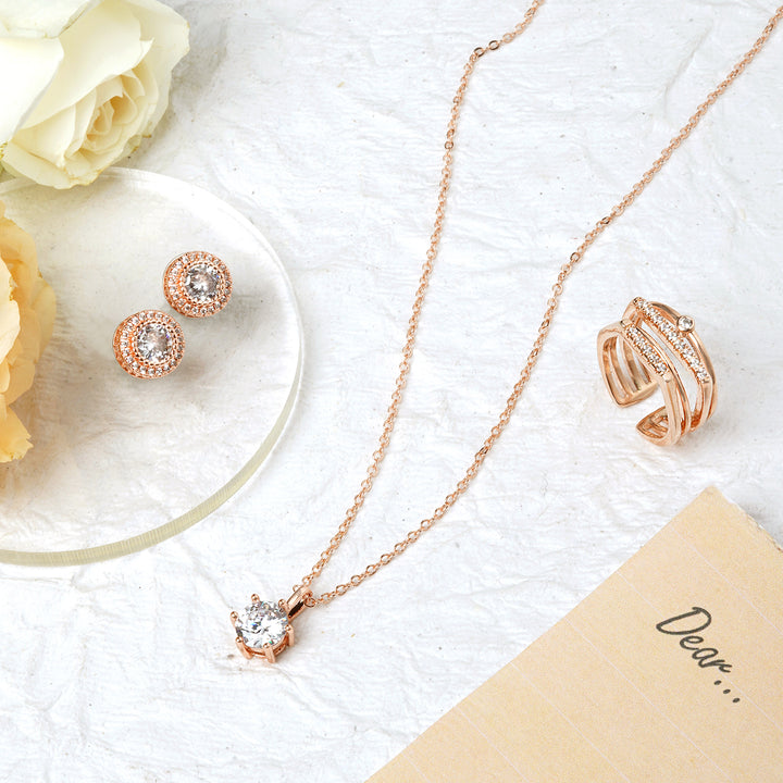 Sunshine Star Rose Gold Jewelry Set