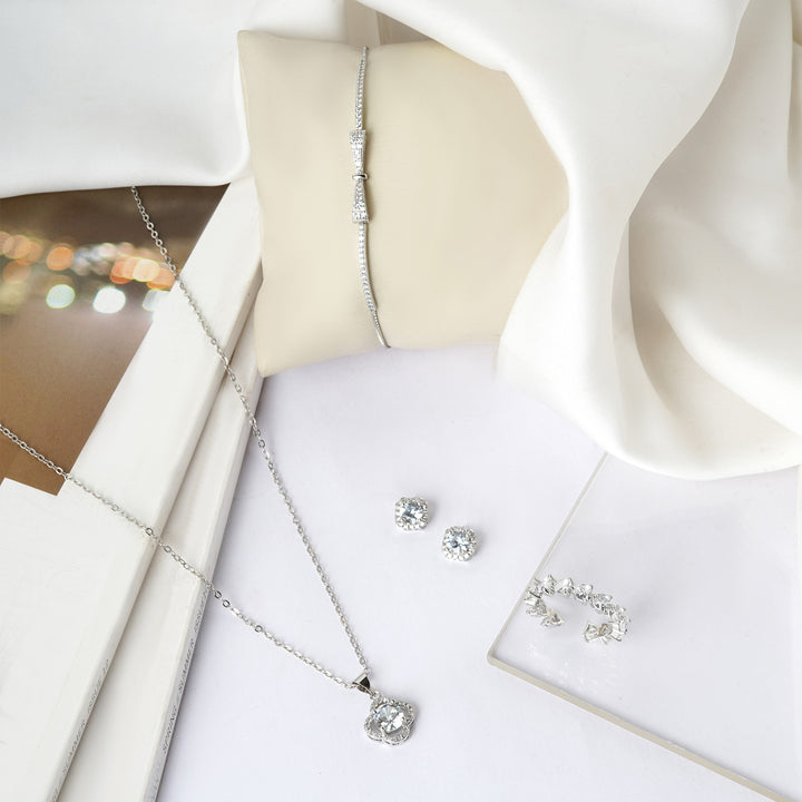 Sleek Silver Shine Jewelry Set
