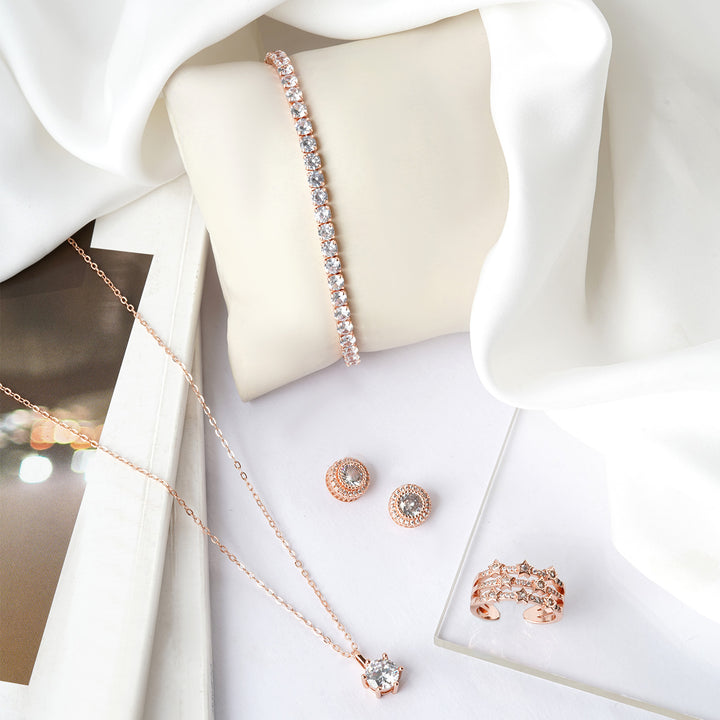 Pink Crepe Jewelry Set