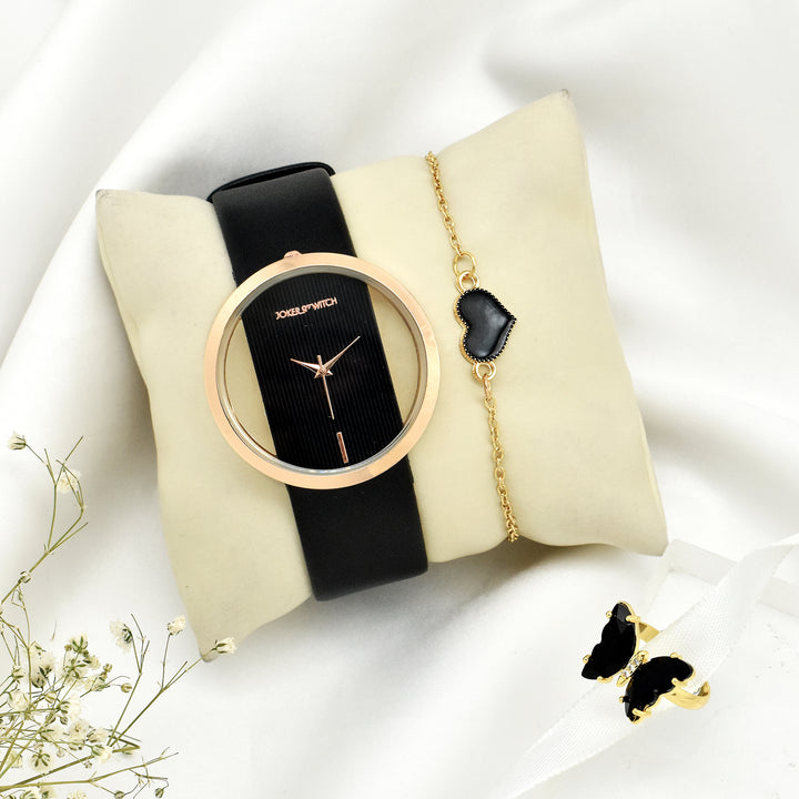 Kelly Solid Black Love Triangle