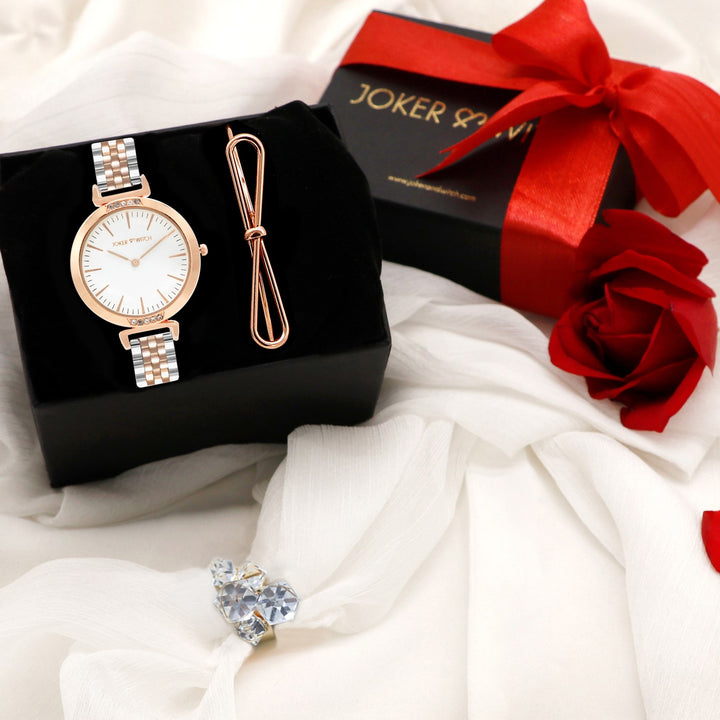 Crystal Maze Rosegold & Silver Love Triangle - Joker & Witch