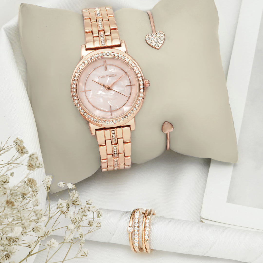 LLOYD☆Heart Bracelet Rose Gold l Watch★2way★ Lauren Ralph Lauren Gold-Tone Vintage Rose Heart Lock Link