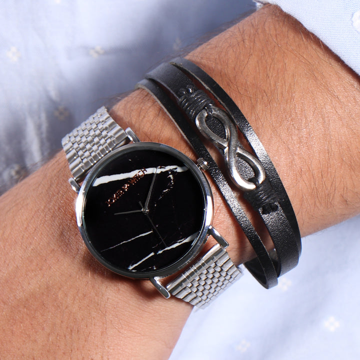 Porter Silver Men's Watch Bracelet Stack