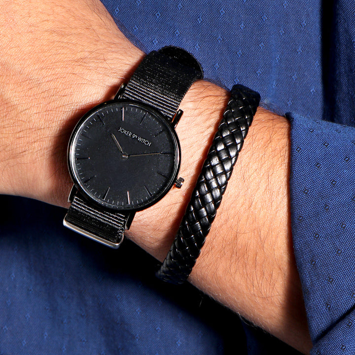 Kuro Black Nato Men's Watch Bracelet Stack