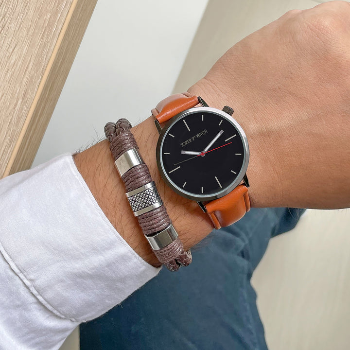 Athos Men's Tan Watch Bracelet Stack