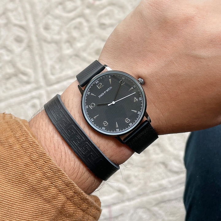 Chase All Black Men's Watch Bracelet Stack