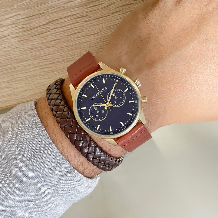 Arthur All Brown Men's Watch Bracelet Stack