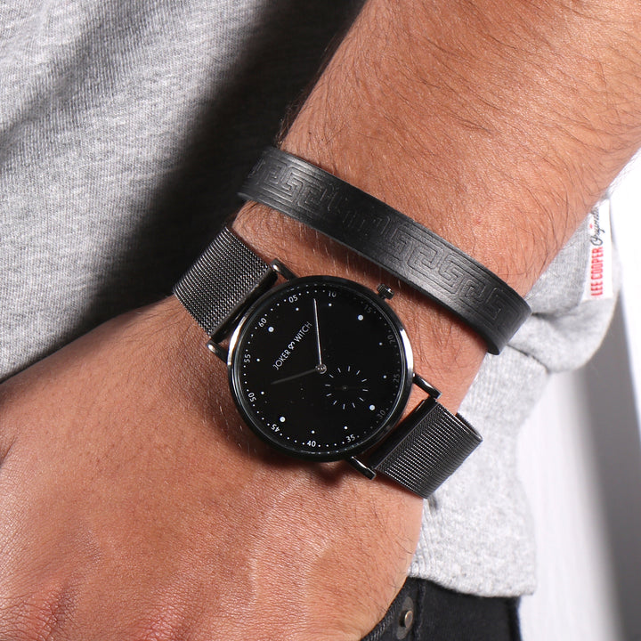 Cosmo Gunmetal Men's Watch Bracelet Stack