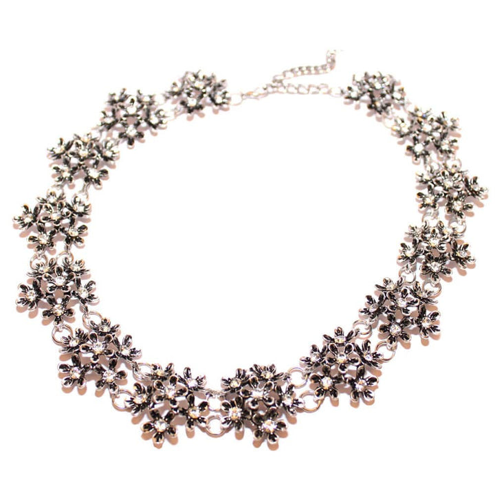 Vintage Charm Silver Floral Necklace - Joker & Witch