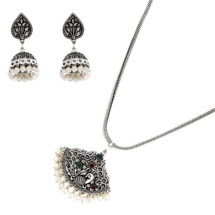 Vishi Multi colored Metallic Silver Oxidized Gift Set
