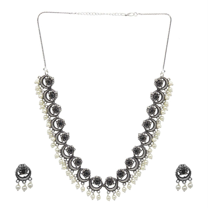 Leela Black Metallic Silver Oxidized Gift Set
