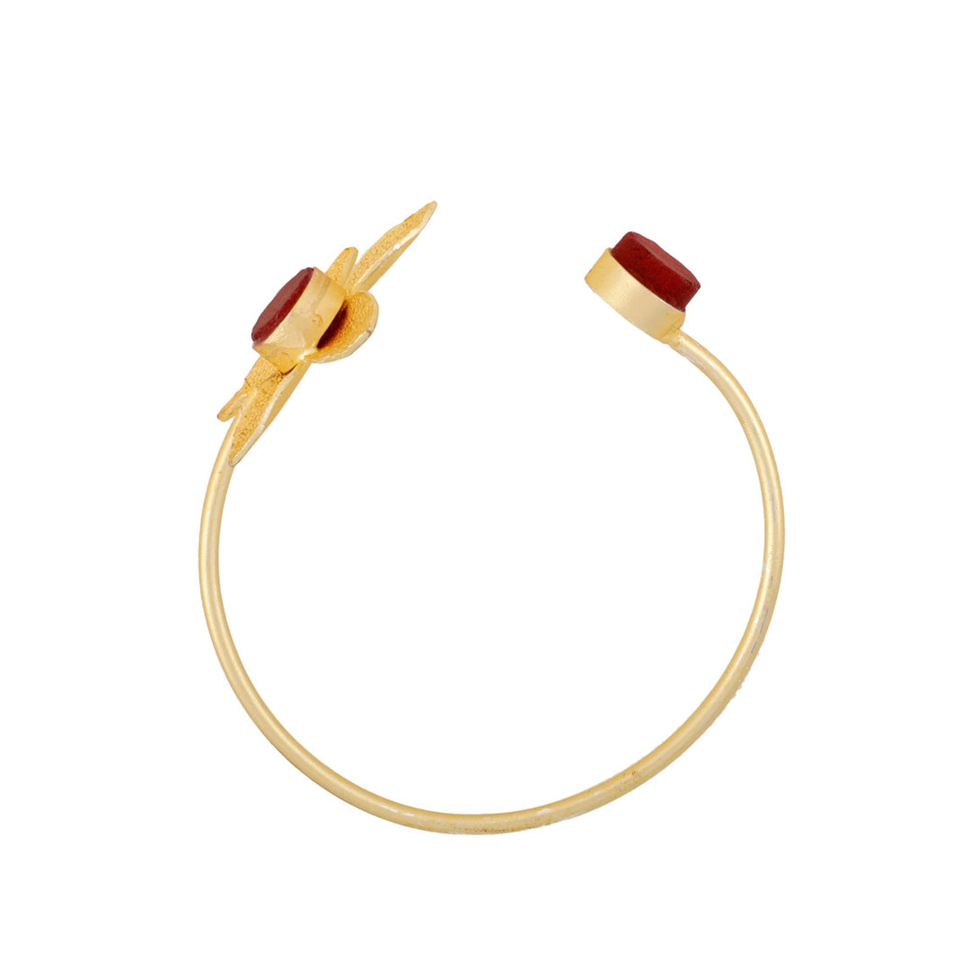 Teejh Juhi Dark Red Flower Bracelet