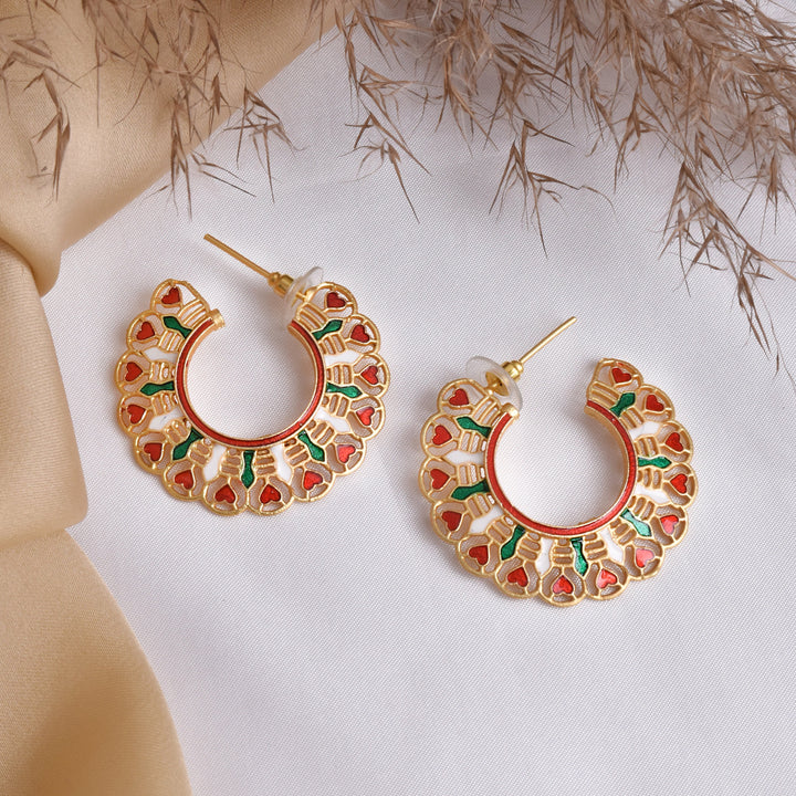 Teejh Aamani Red & Green Earrings