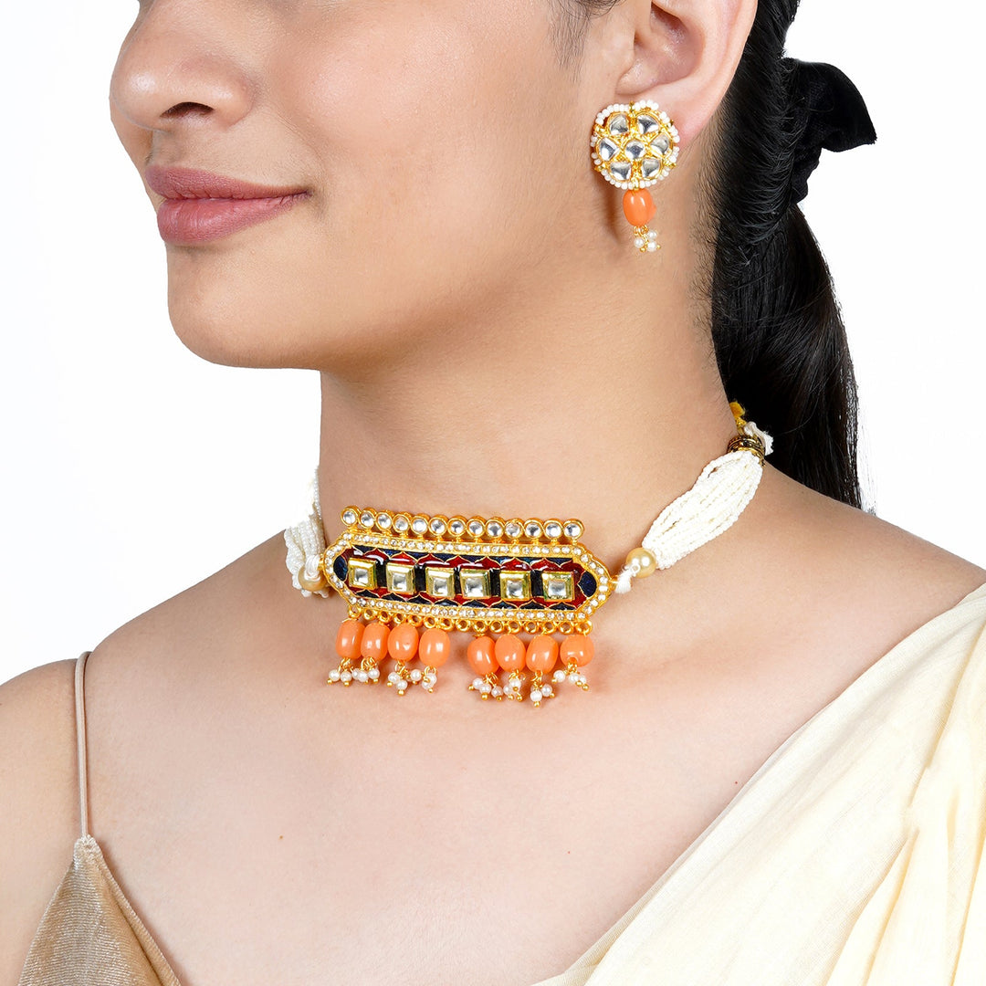 Teejh Akruti Blue Necklace Set
