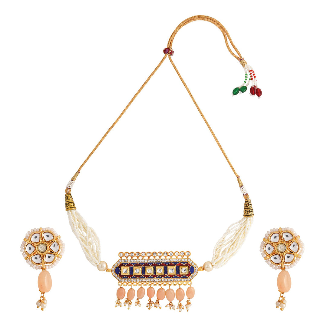 Teejh Akruti Blue Necklace Set