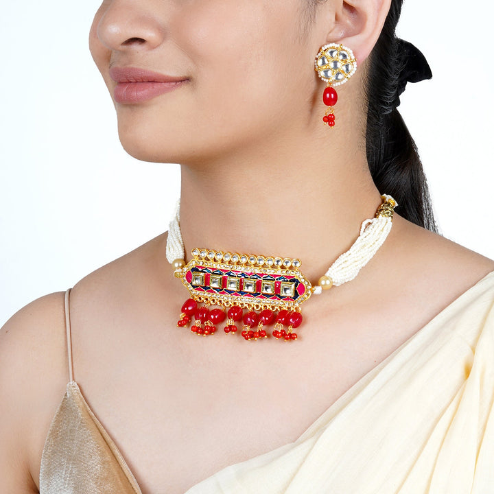 Teejh Akruti Pink Necklace Set