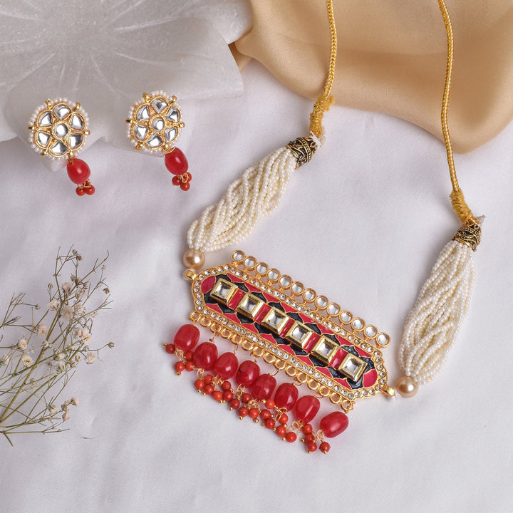 Teejh Akruti Pink Necklace Set