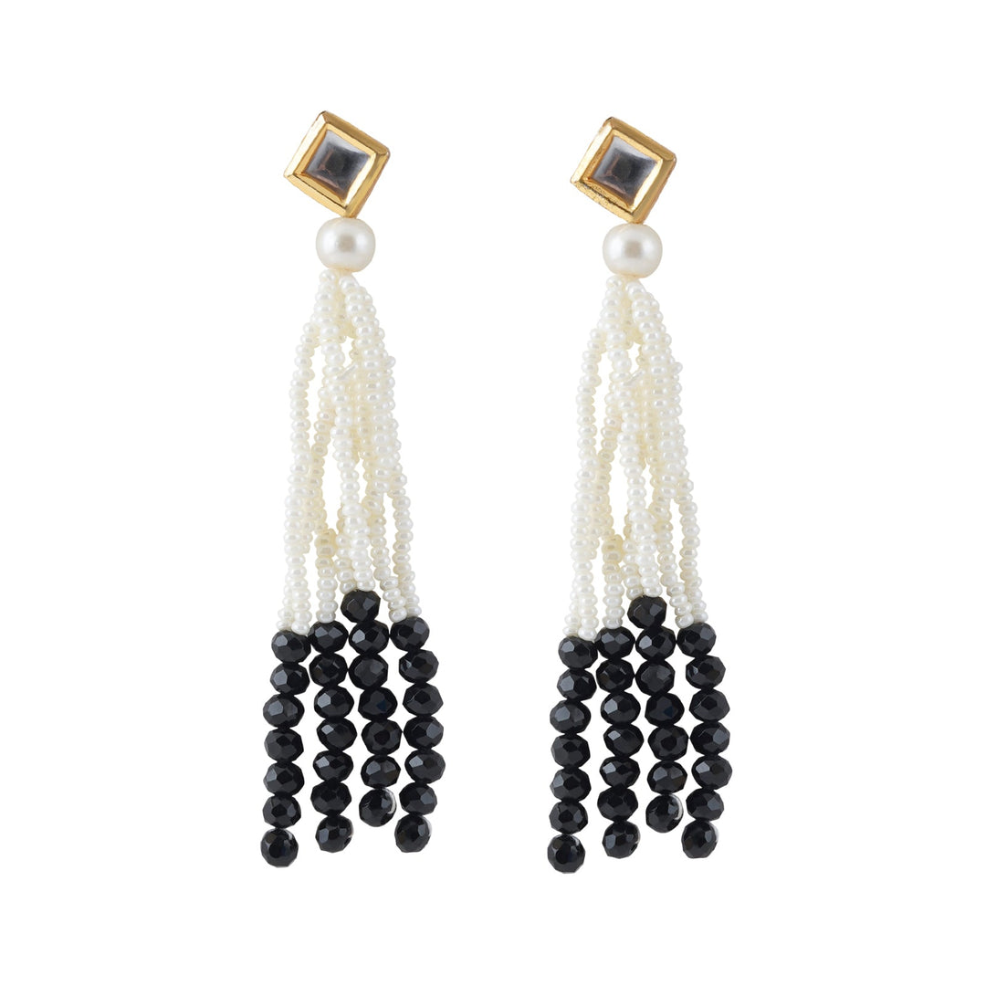 Teejh Jareen Black and White Gold Necklace Set
