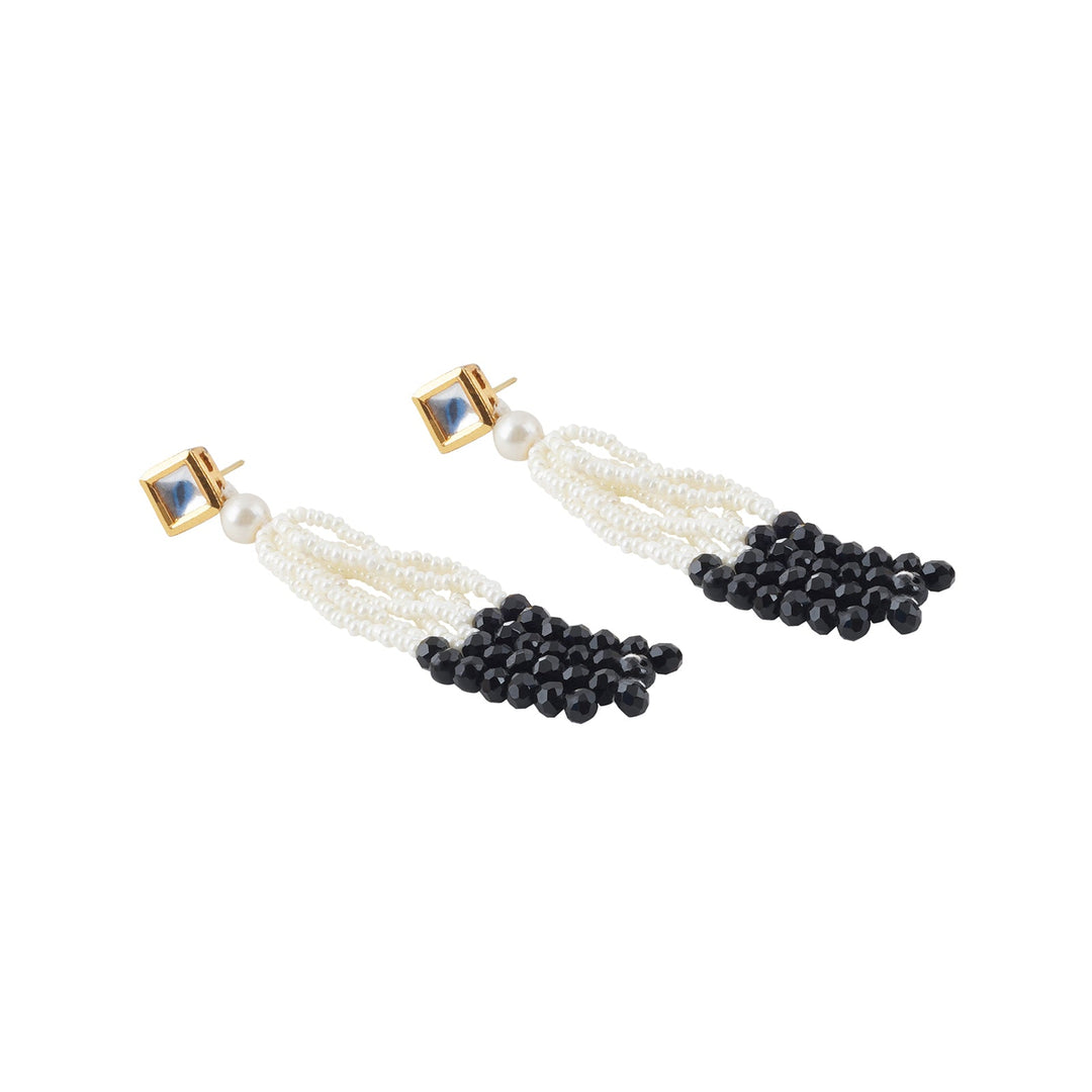 Teejh Jareen Black and White Gold Necklace Set