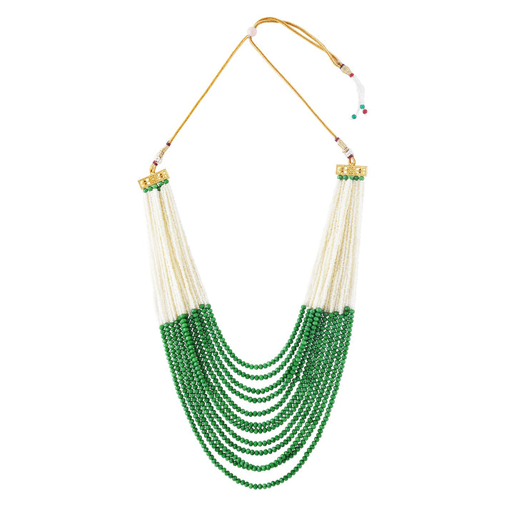 Teejh Jareen Green and White Gold Necklace Set