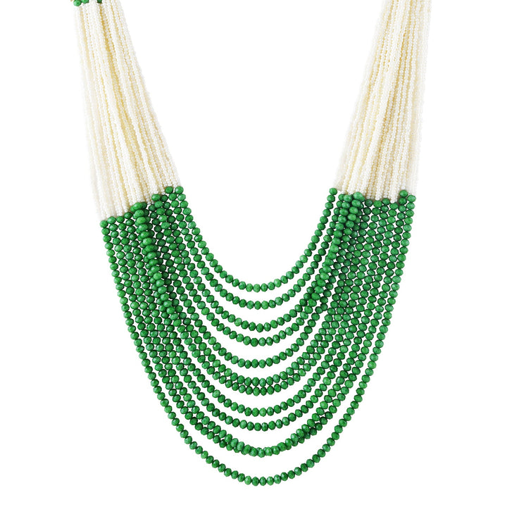 Teejh Jareen Green and White Gold Necklace Set