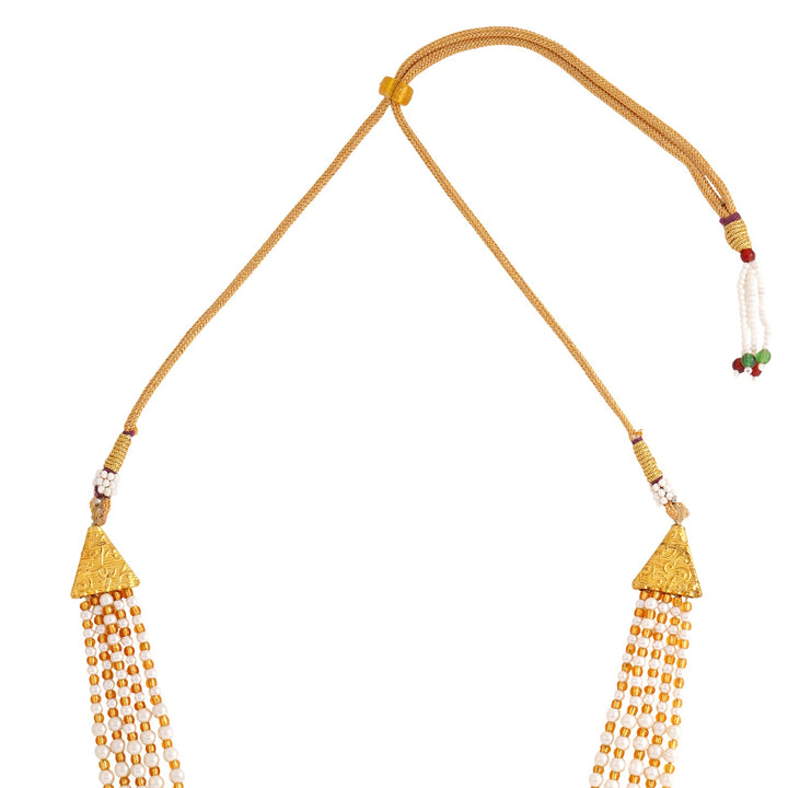 Teejh Aarushi Green Bead And Pearl Necklace