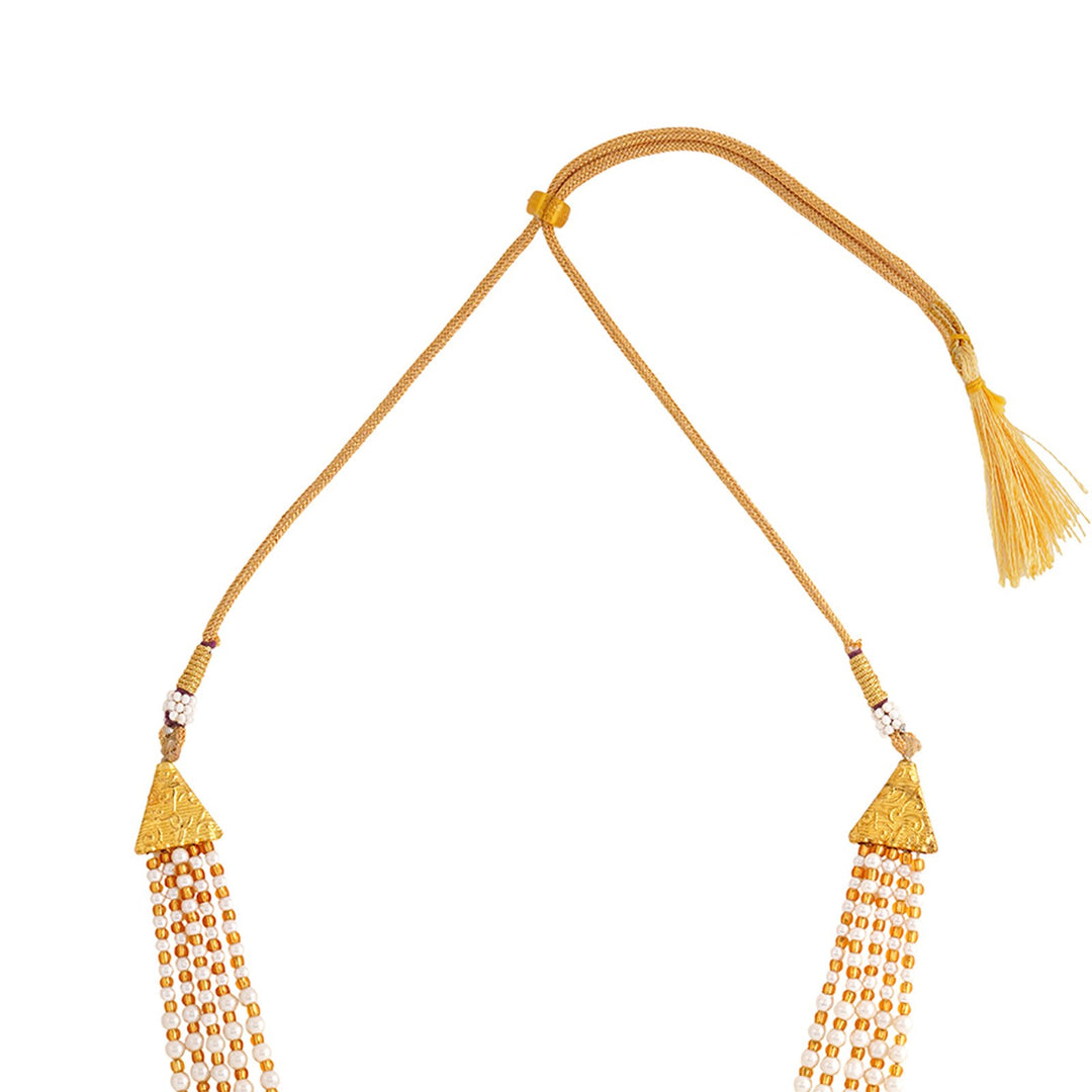 Teejh Aarushi Black Bead and Pearl Necklace