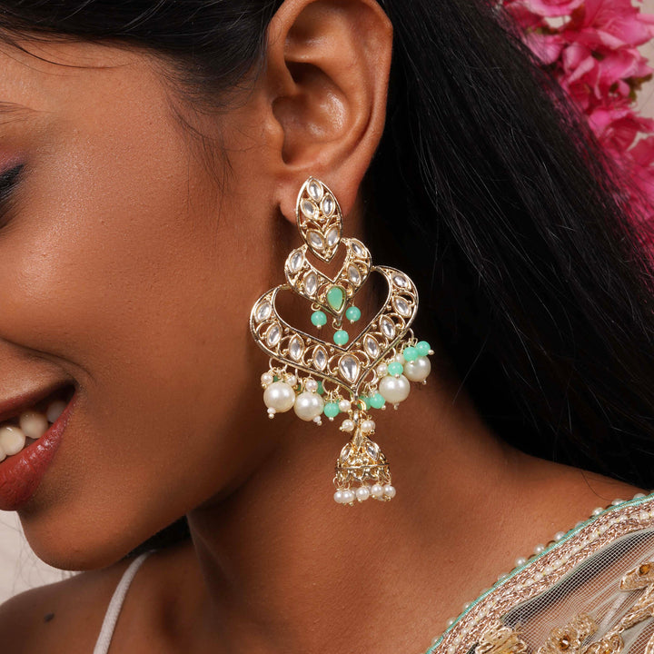 Teejh Shrijita Mint Gold Enamel Earrings