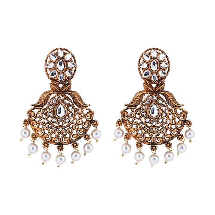 Teejh Vikasini White Gold Enamel Earrings