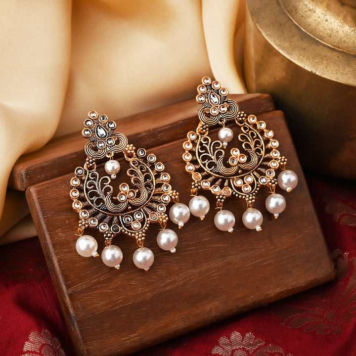 Teejh Siyaa White Gold Enamel Earrings