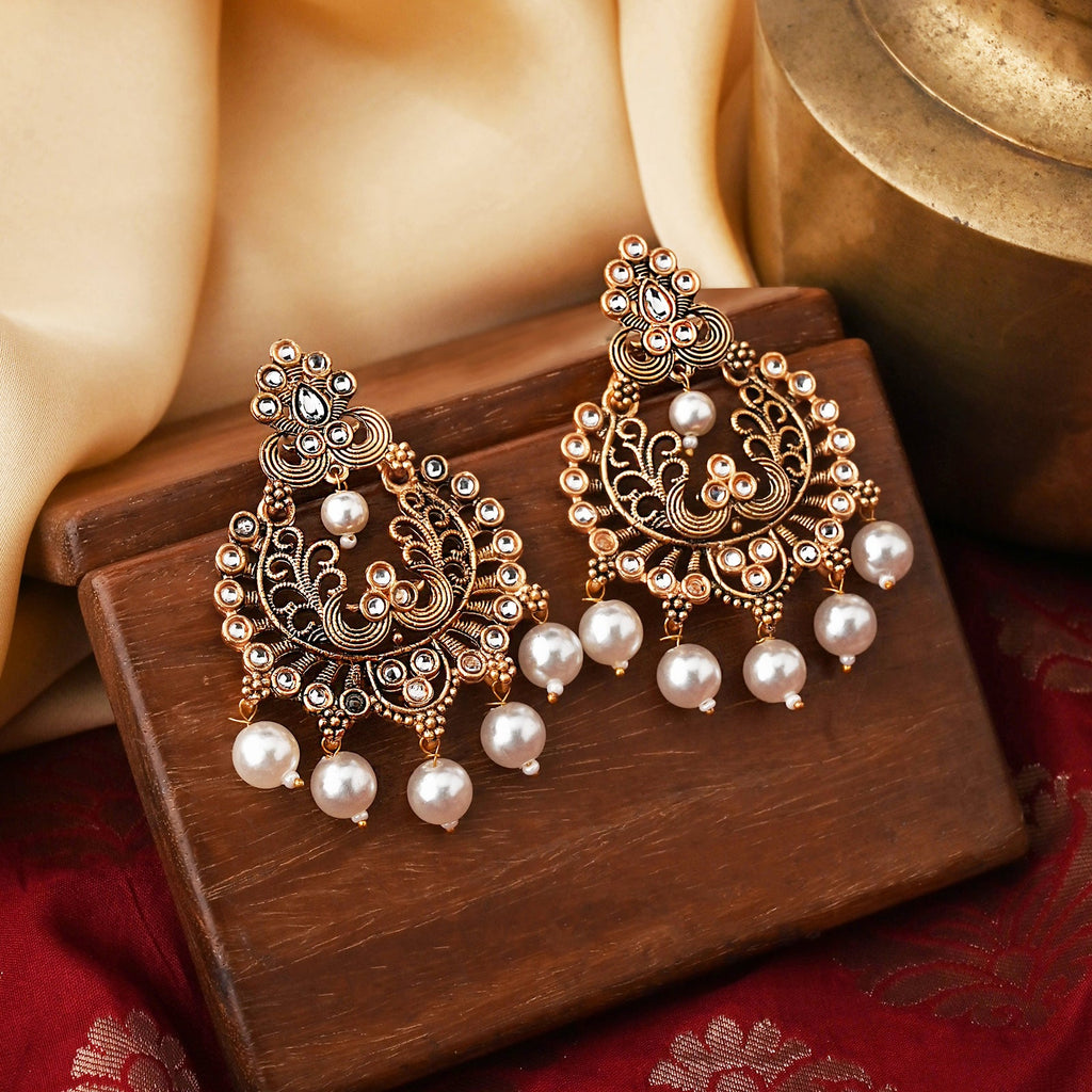 Teejh Siyaa White Gold Enamel Earrings - Main Image