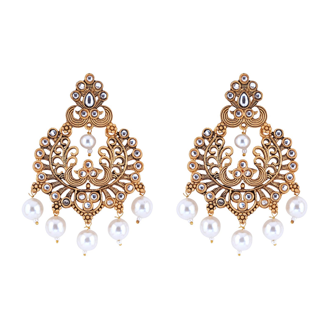 Teejh Siyaa White Gold Enamel Earrings