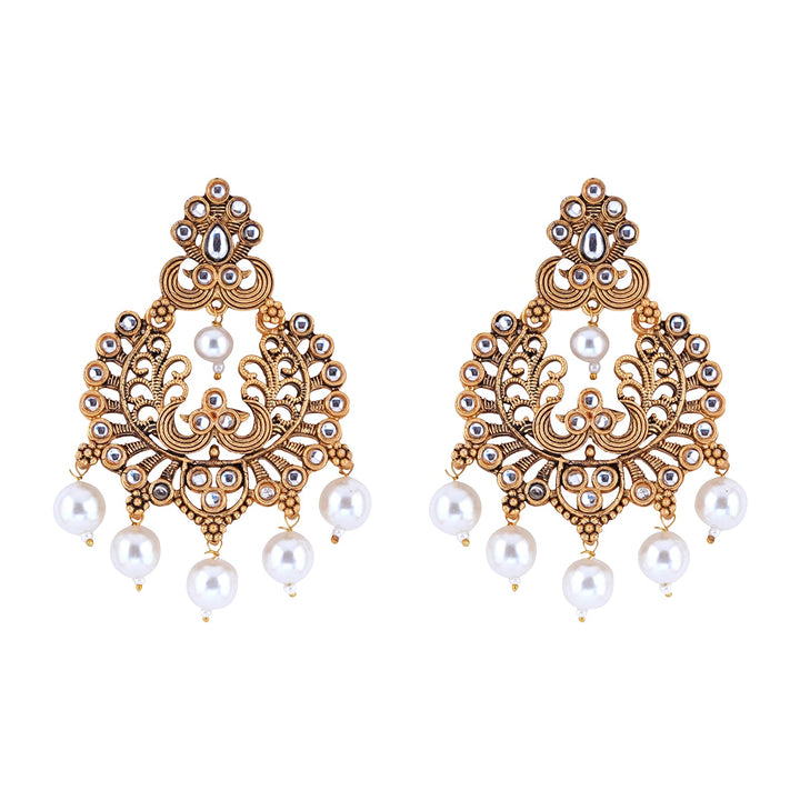 Teejh Siyaa White Gold Enamel Earrings