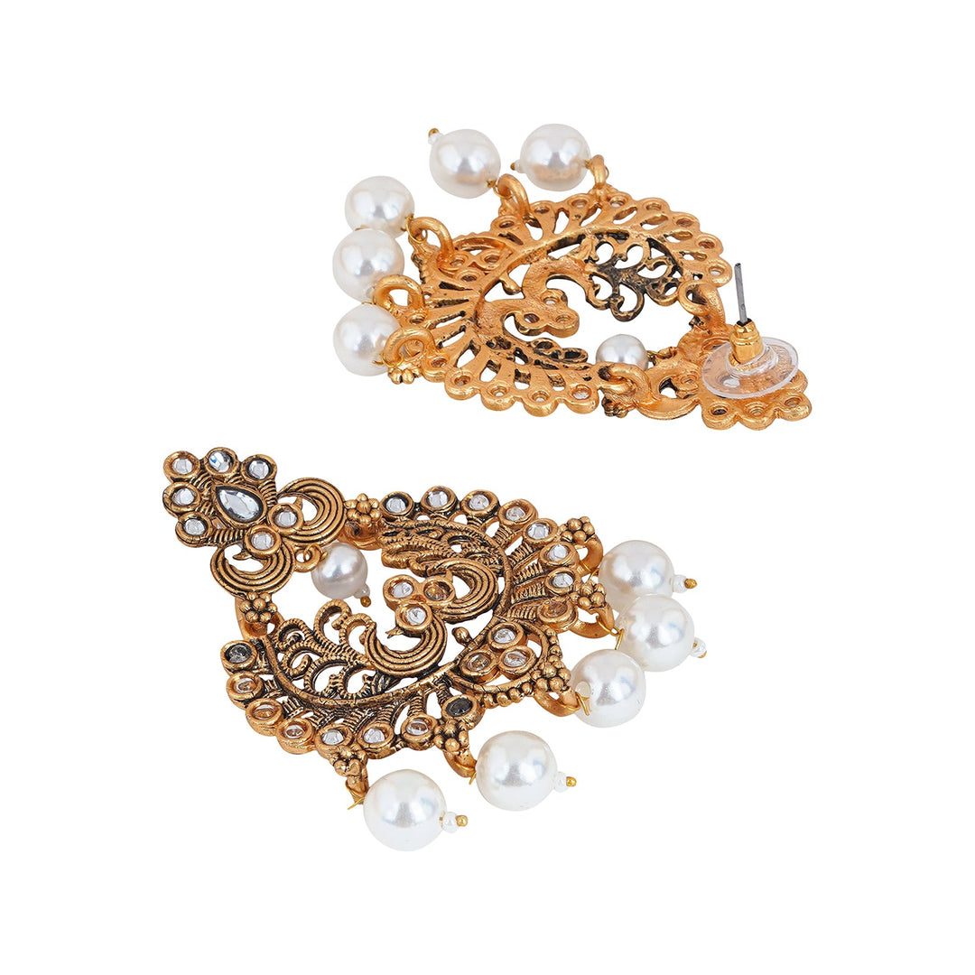 Teejh Siyaa White Gold Enamel Earrings