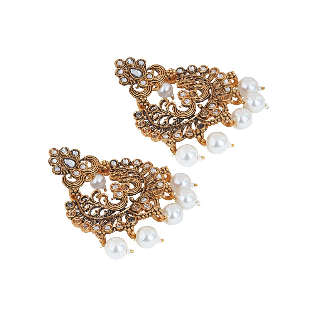 Teejh Siyaa White Gold Enamel Earrings