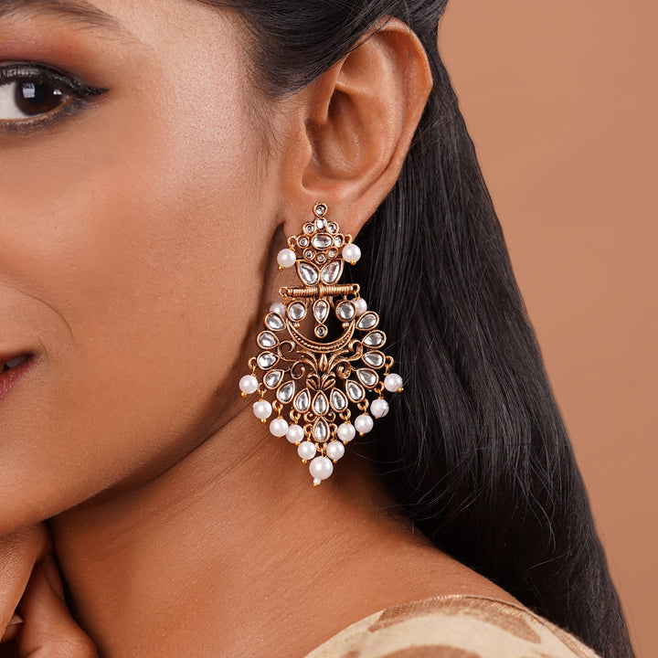 Teejh Rutuja White Gold Enamel Earrings