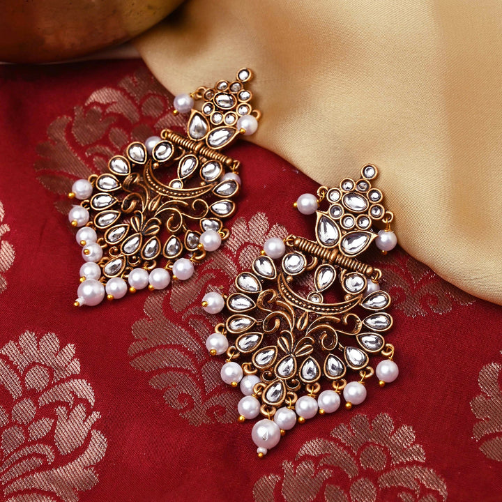 Teejh Rutuja White Gold Enamel Earrings