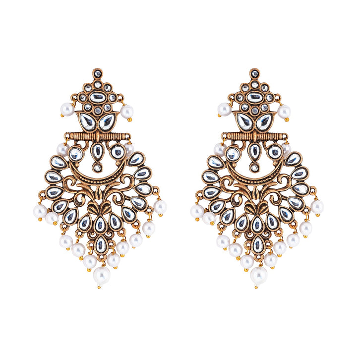 Teejh Rutuja White Gold Enamel Earrings