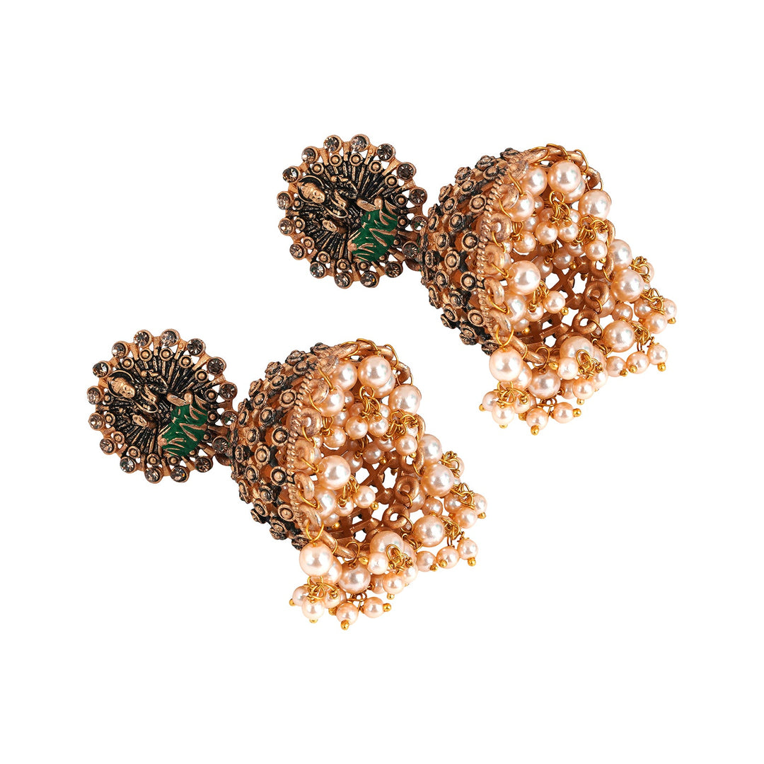 Teejh Chakriya Green Gold Enamel Earrings