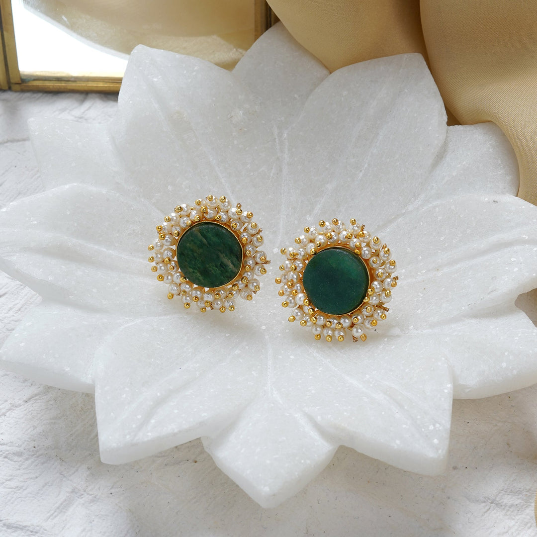 Teejh Roop Green Druzy Stone Earring