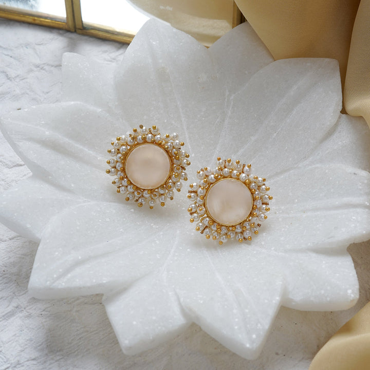 Teejh Roop Light Pink Druzy Stone Earring