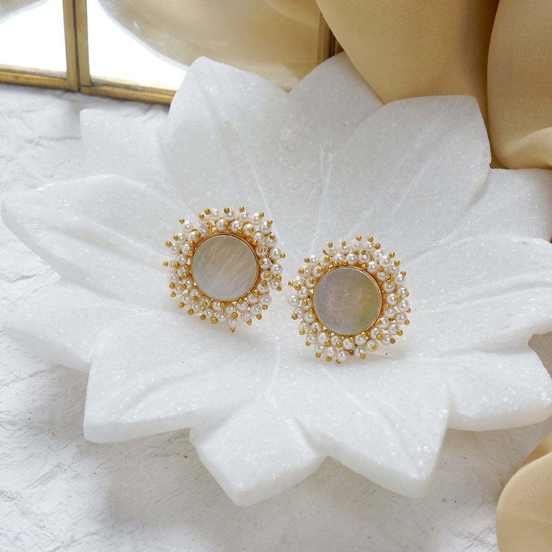 Teejh Roop White Druzy Stone Earring