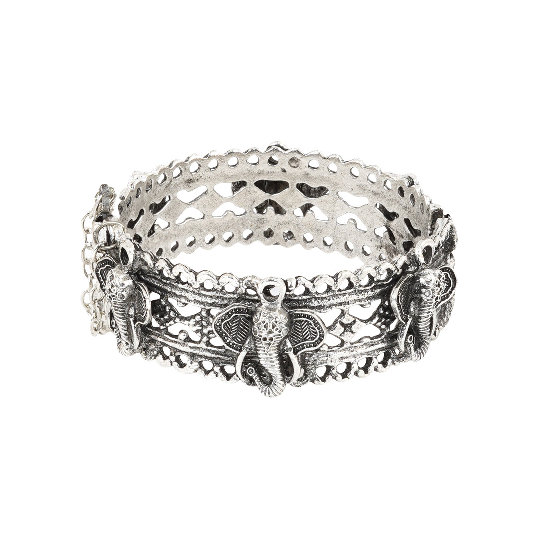 Teejh Getanjaali Silver Oxidised Bracelet