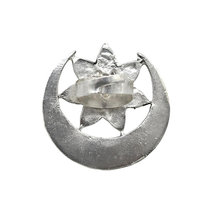 Shagun Silver Oxidized Mirror Ring - Joker & Witch