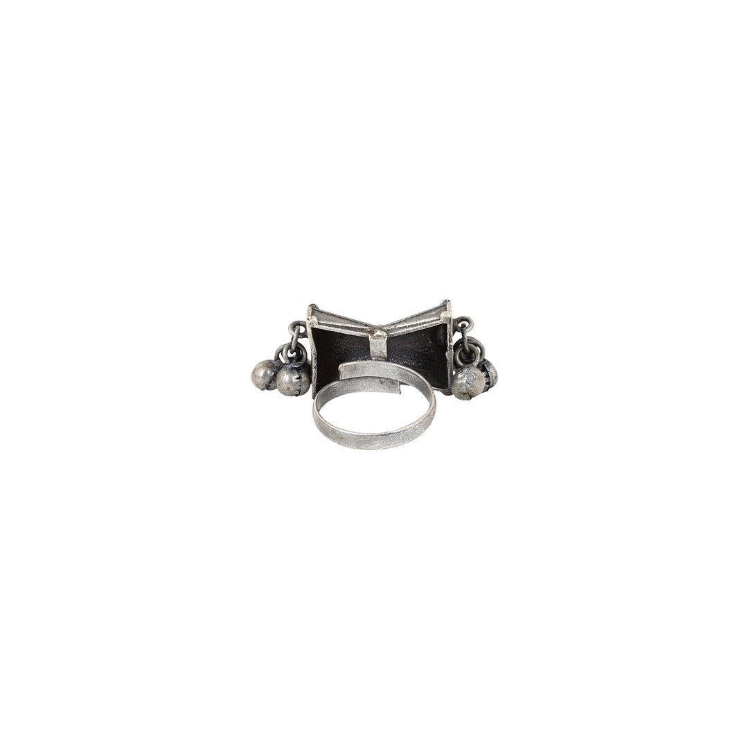 Teejh Ghavni Silver Oxidised Ring