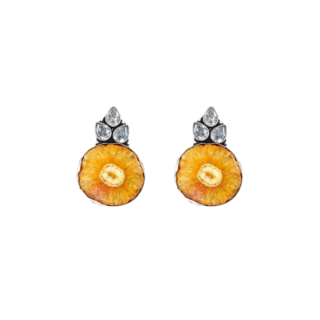 Teejh Harika Yellow Silver Oxidised Earring